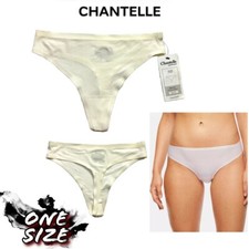 NWT Chantelle Women's Soft Stretch Seamless Thong Underwear 2649 Ivory One Size