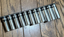 🇺🇸 Snap On Tools USA 9mm- 19mm Metric 3/8" Drive DEEP Socket Set Lot 6-PT Rail