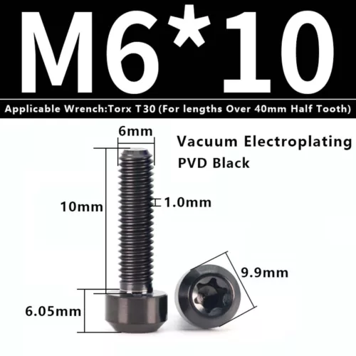 M4M5M6M8M10 Titanium Bolts Taper Cone Socket Head Motorcycle Modification Screws - Picture 142 of 205