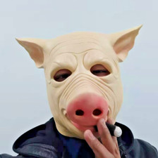 The Smooking Pig Latex Mask Halloween Full Head Cosplay Party props