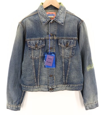 Acne Studios Bla Konst Herren Jacke 48 Gewaschen Blau Reine Baumwolle Langärmlig