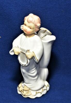 50s Napco Keramik Japan Chor Junge Mit Lyra Pflanzer Weihnachten Figur C-5577