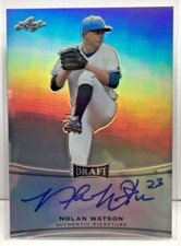Nolan Watson 2015 Leaf Metal Draft Silver Prismatic Base Autograph Auto SP