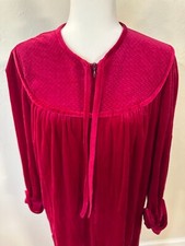 Vintage LORRAINE Lingerie Long Cranberry Red Robe Soft Nightgown Sleepwear