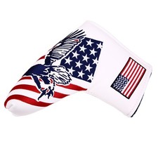Golf Blade Putter Head Cover USA Flag and Eagle Embriodery Magnetic Closure