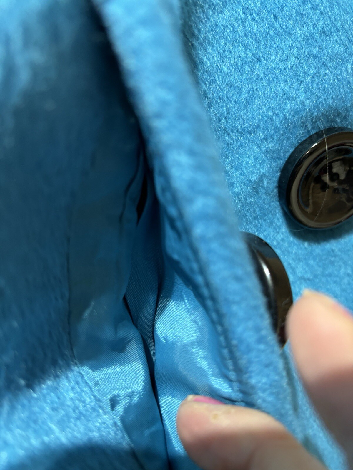 Grace Elements wool jacket Turquoise Fun Big Butt… - image 2