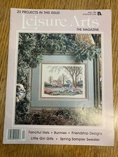 LEISURE ARTS The Magazine April 1990 Crochet Cross Stitch Knit Crafts
