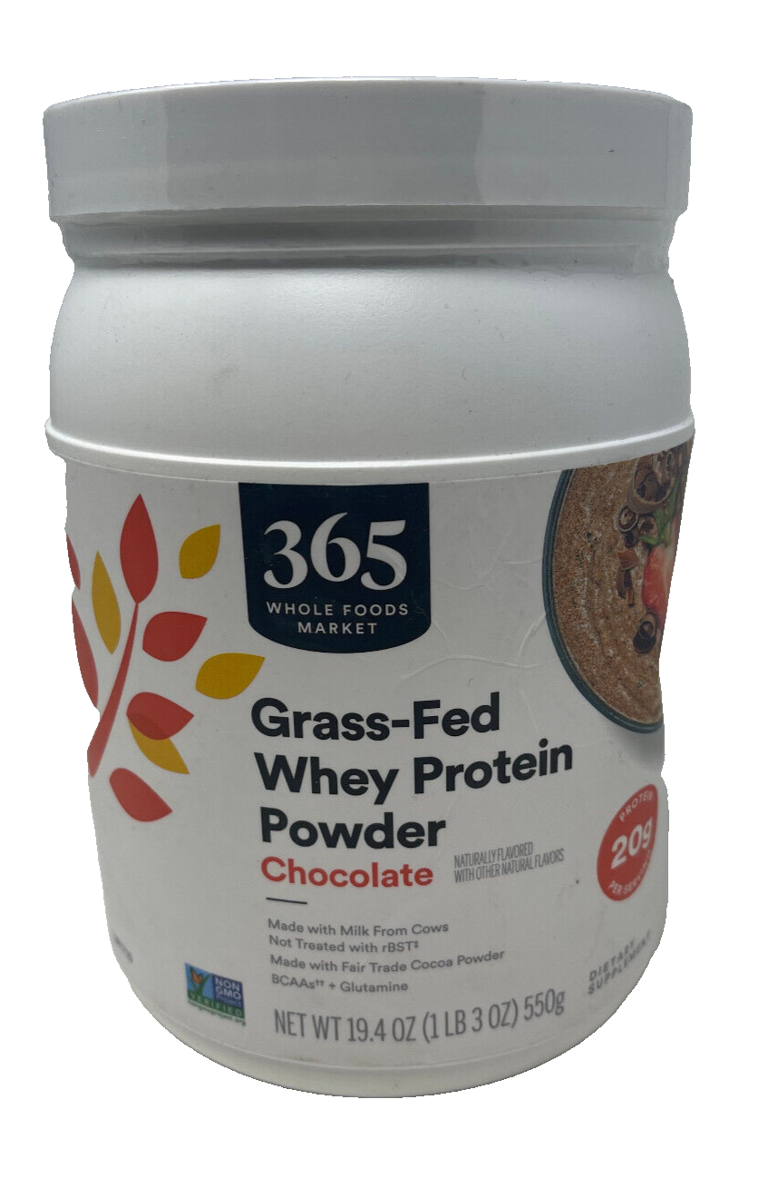 365 Whole Foods, GrassFed Whey Protein Powder/Choc 19.4 oz EXP 5/25