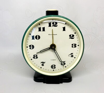 Soviet vintage alarm clock Yantar Full working - USSR mechanical alarm clock
