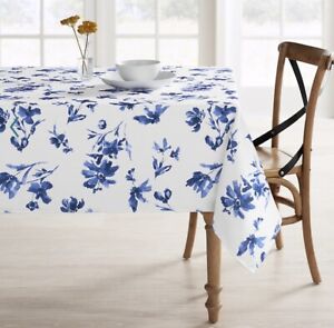 Awesome 60 x 102 oval tablecloth Food Network Woven Fabric Oblong Tablecloth 60 X 102 Indigo Watercolor Floral Ebay