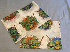 Vintage 1990 Teenage Mutant Ninja Turtles Twin Sheet Set - Fitted  Flat VIBRANT