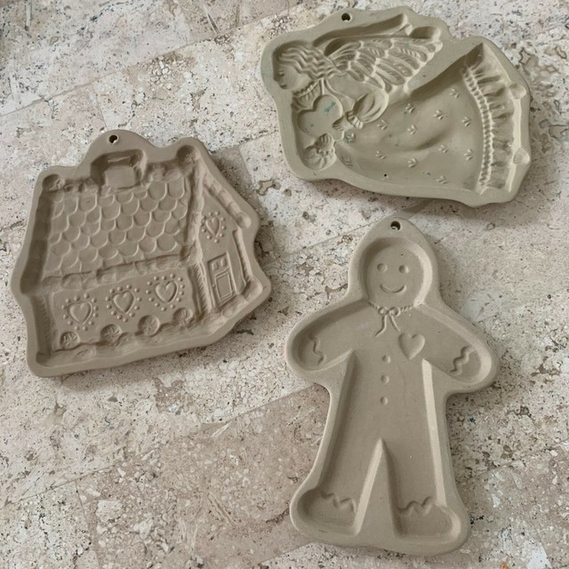 Brown Bag Ceramic Cookie Mold Set of Three Christmas eBay