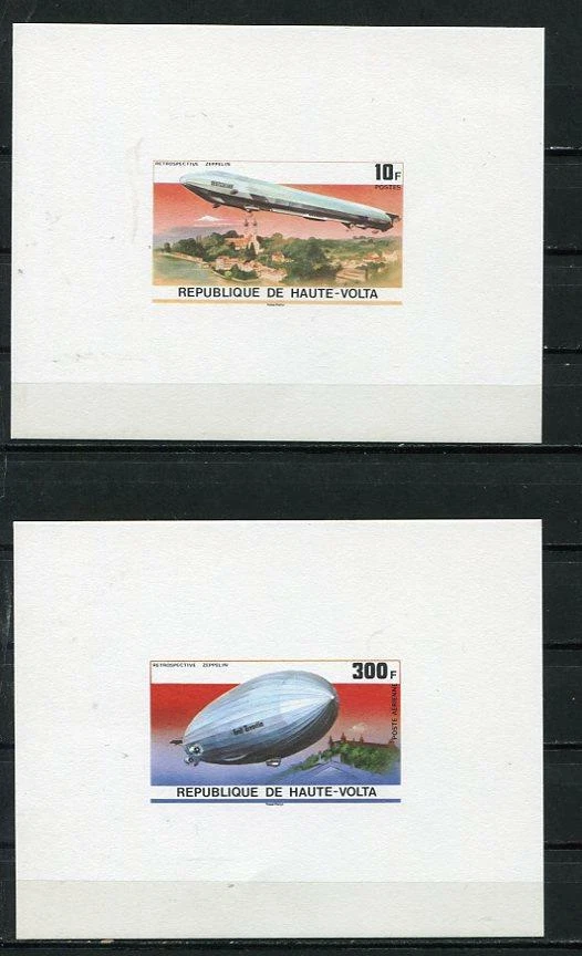 5 ДЕЛЮКС HAUTE ВЕРХНИЙ VOLTA BURKINA FASO ДОКАЗАТЕЛЬСТВО IMPERF ZEPPELIN MNH - Изображение 2 из 2