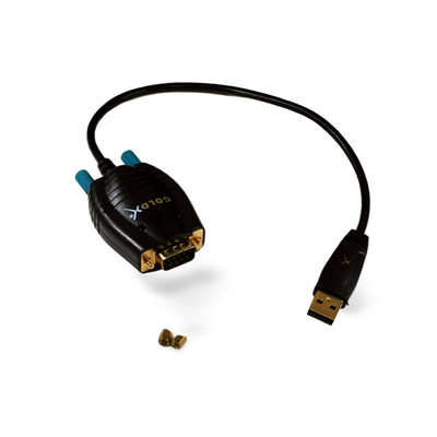 1ft USB-A to DB9-Male Serial Adapter Prolific Chipset GOLDX GXMU-1201 - Black