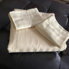 Linens N’ Things Full/Double Duvet Set 2 Shams Sateen Stripe Pale Yellow Spring