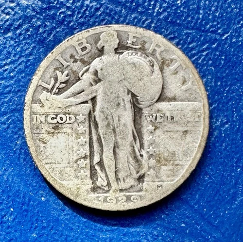 1928-D Standing Liberty Quarter. 90% Silver. VF+ Condition. Charity Auction. ￼
