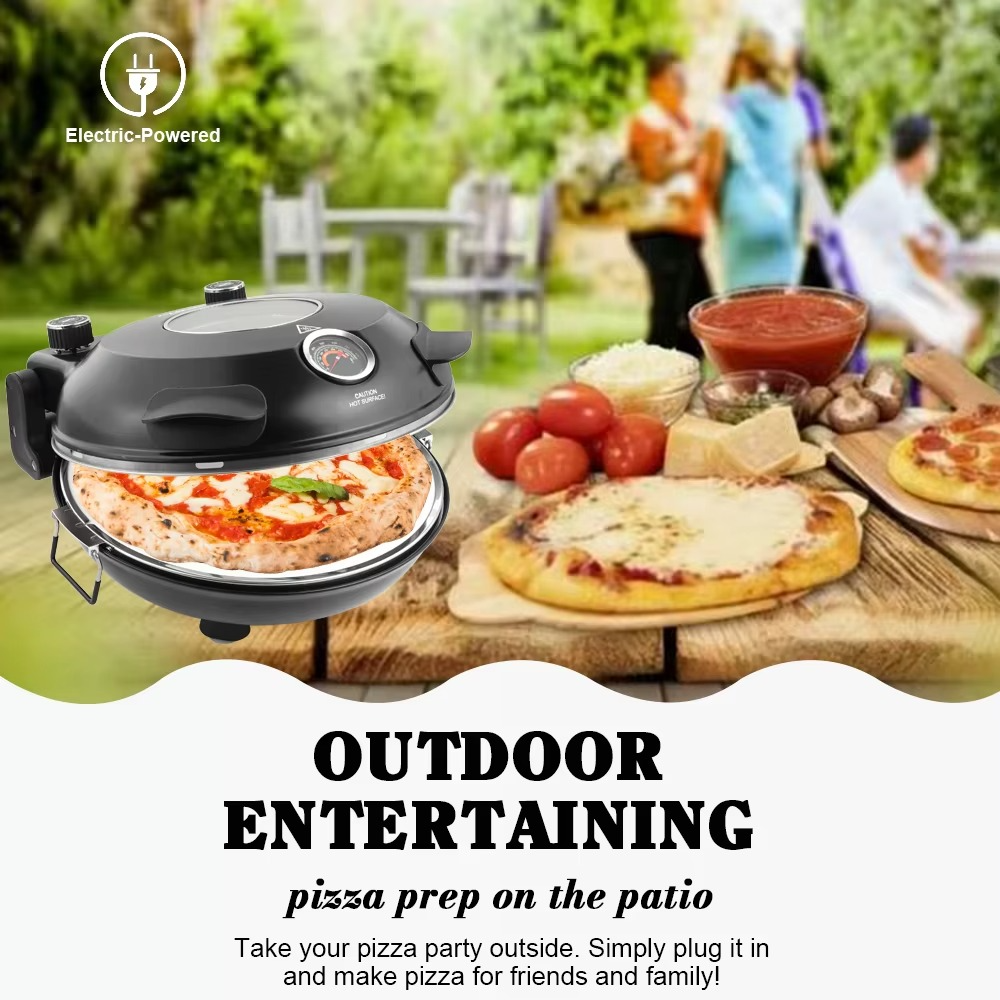 12" Electric Pizza Oven Ceramic Stone Countertop