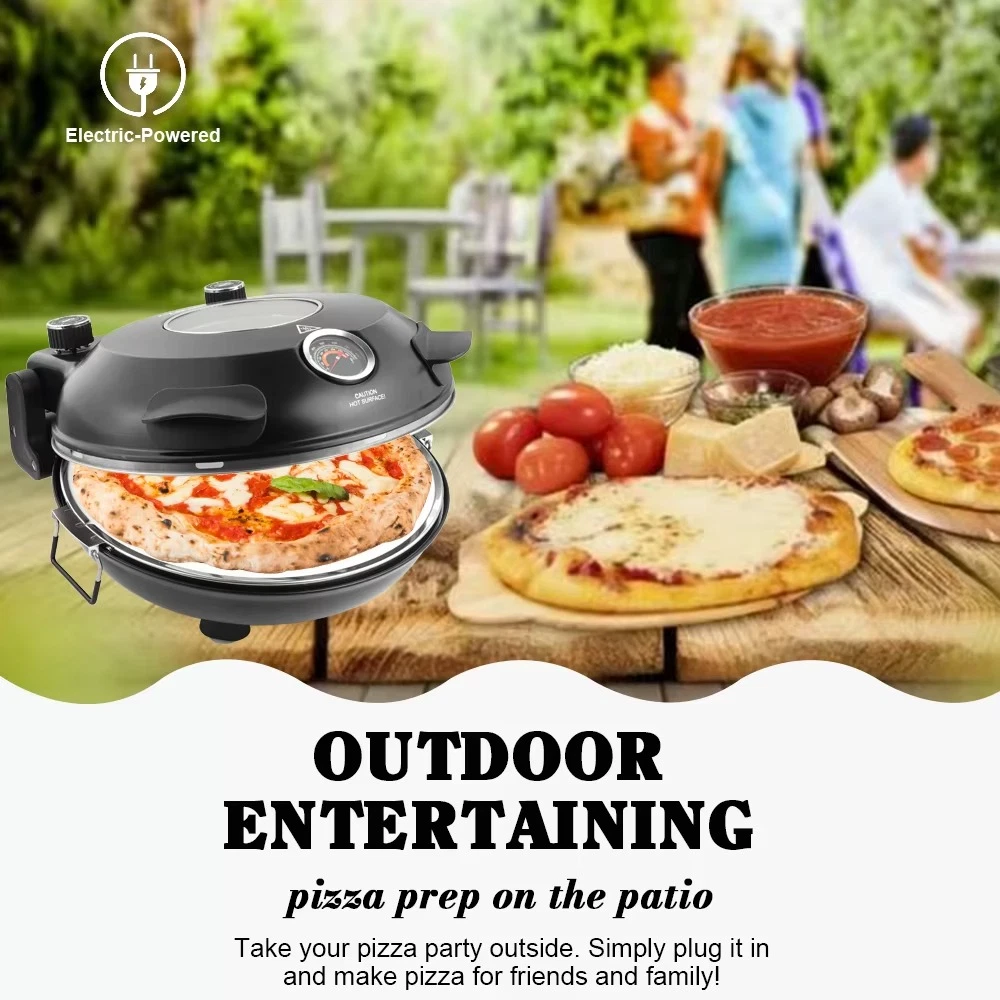 12" Electric Pizza Oven 420°C Countertop Maker Ceramic Stone 34cm/13.4"
Opens in a new window or tab