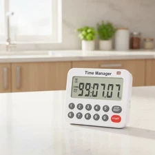 Dual Digital Timer Set - Magnetic, Loud Alarm & Effortless Input Convenience