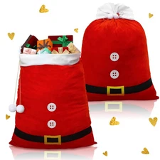 2 Pcs Large Christmas Drawstring Gift Bag Santa Christmas Sacks for Presents ...