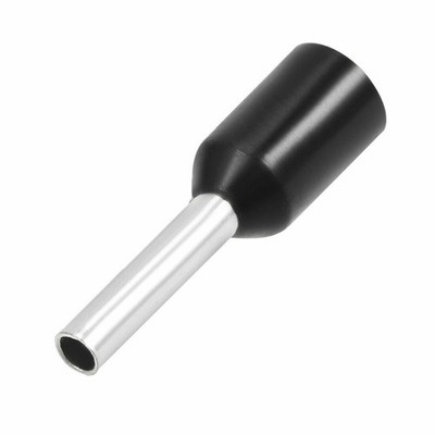 VE1008 Insulated Cord Pin End Electrical Crimp Terminal AWG18 Black 100 Pcs  KD 