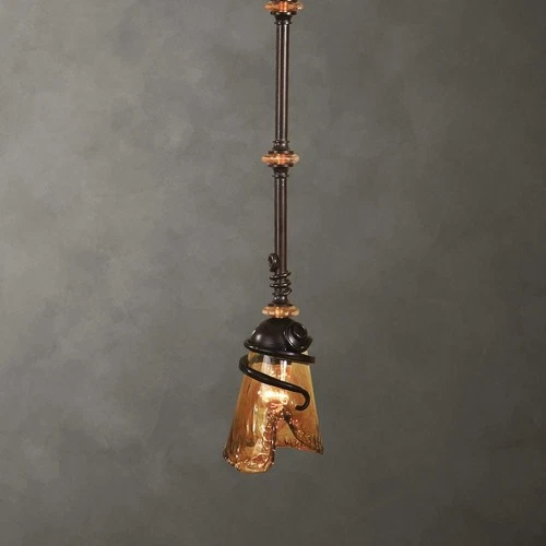 UTTERMOST 21905 VITALIA 1-LIGHT HANDWROUGHT OIL-RUBBED BRONZE MINI PENDANT - Picture 3 of 3