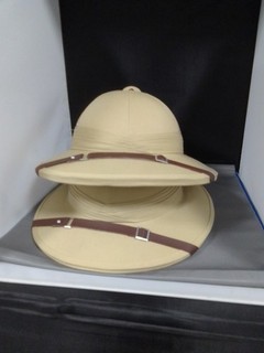 Two Khaki Pith Helmets