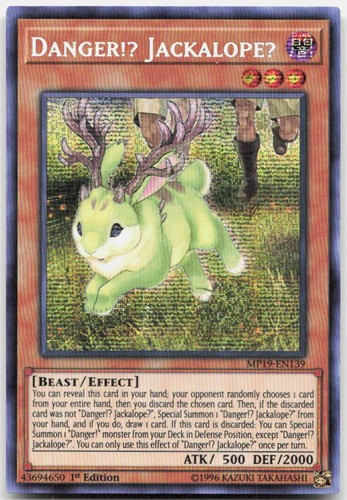 Danger!? Jackalope? MP19-EN139 YuGiOh 2019 Gold Sarcophagus Tin Mega Pack card