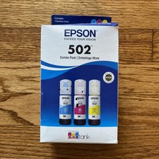 Epson Genuine 502 Cyan Magenta Yellow 01/2027 Sealed