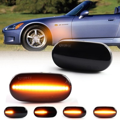 2x Schwarz Glasklar LED Seitenblinker Für Honda Civic Acura CRX Fit Integra Del