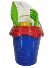 Sandspielzeug 4 Teilig Eimer, Sieb, Schaufel, Förmchen, Rechen