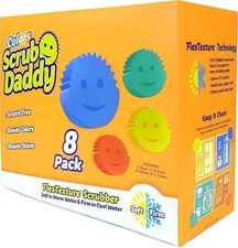 Scrub Daddy Sponge Set - 8 Variety Colors - Scratch-Free Multipurpose Sponge