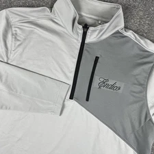 Cutter & Buck Pullover Mens XL Gray CB DryTec Quarter Zip Golf Mock Neck Endico