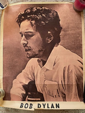 Rare/vintage BOB DYLAN sepia poster c.1974 23x17" Good