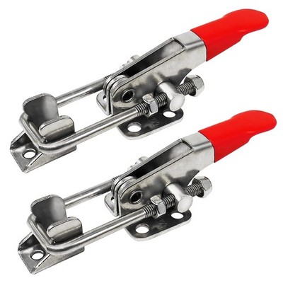 2pcs Heavy Duty Toggle Clamp Capacity 400LBs, 304 Stainless Steel Adjustable ...