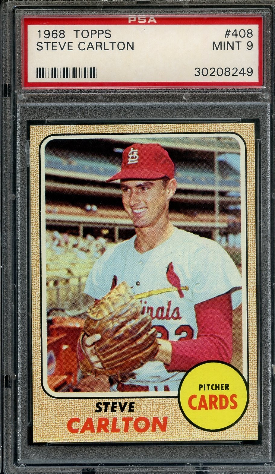 1968 Topps #408 Steve Carlton PSA 9 Mint HOF St. Louis Cardinals 8249