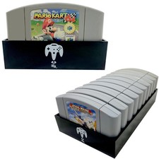 , Black, N64 Compatible Cartridge Holder, N64 Game Tray, Holds 10 Games, Orga...