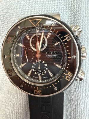ORIS Diver 1000m CHRONOGRAPH Automatic 50mm TITANIUM Case Black Rubber Strap