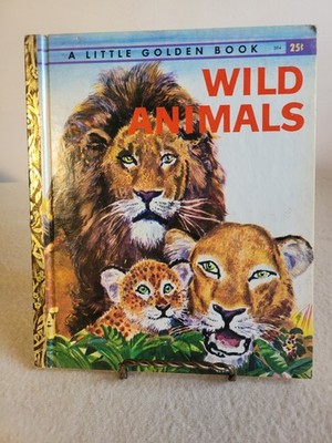 WILD ANIMALS Little Golden Book 1960, 1st Ed ''A'' vintage