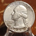 1943  U.S. 25C Washington 90% Silver Quarter / AU