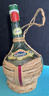 Vintage Orvieto Weinflasche Rattan Wickelkorb. Giunti & Figlie. Italien. Leer