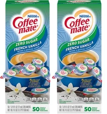 Nestle Coffee Mate Zero Sugar French Vanilla Liquid Creamer Singles 100 ct