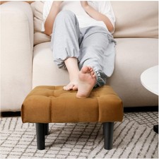 Compact Velvet Ottoman Footrest with Secret Storage   Modern Home Essential