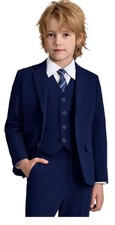 Boys Suits 6 Piece Slim Fit Kids Tuxedo Suit for Toddler Wedding Ring Bearer ...