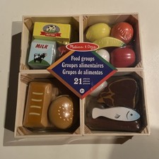 Melissa Doug Food Groups 21 Piece Wooden Set Wood Playset