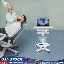 Laptop Workstation Cart, Medical Cart With Wheels, Cart With Scanner Holder