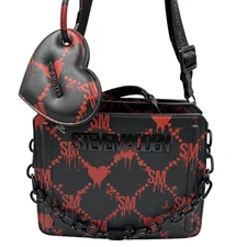 Steve Madden Bevelyn Satchel Halloween Red & Black Bleeding Hearts Coin Case
