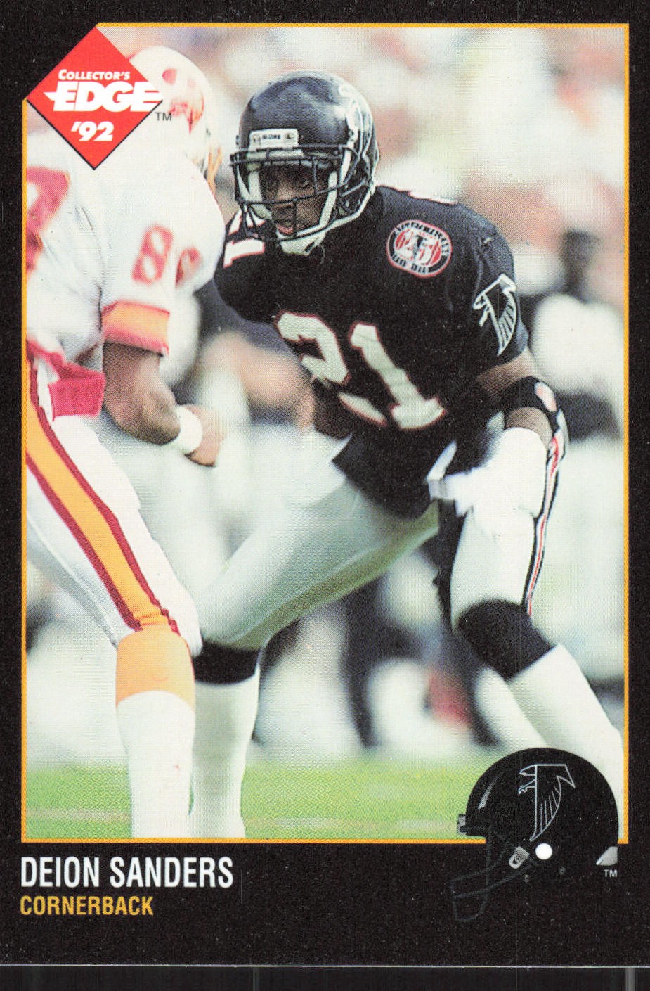 Deion Sanders, 1992 Collector's Edge, #6, Atlanta Falcons,