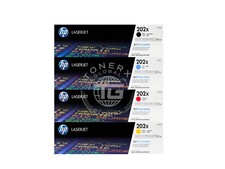 HP 202X High-Yield Toner Cartridge Set Black, Cyan, Magenta, Yellow 