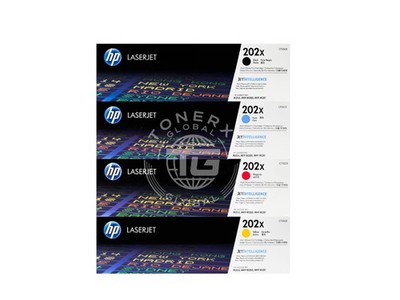 HP 202X High-Yield Toner Cartridge Set (Black, Cyan, Magenta, Yellow)